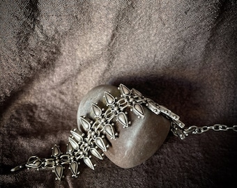 Warrior for Love tribal arrowheads bracelet, silver plated