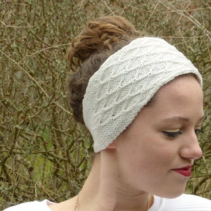 Hand Knit Diamond Quilt Stitch Hairband Knitting Pattern PDF