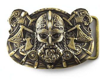 Viking belt buckle, Scandinavian Nordic Celtic Old Norse warrior military antique style solid belt buckle, Valhalla warrior belt buckle