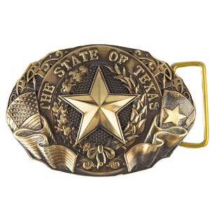 Texas State Solid brass belt buckle, Texas star, The Lone Star state solid belt buckle, Texas seal, Western American Cowboy large buckle