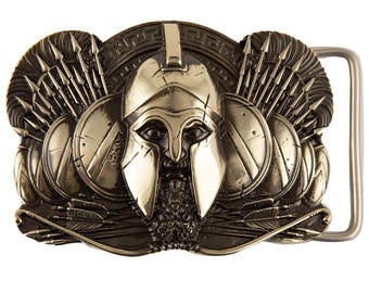 Spartan warrior belt buckle, Military Ancient Greece Spartan warrior King Leonidas, 300 Spartans solid belt buckle for casual belt