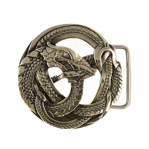 Belt buckle Ouroboros, World Serpent, Scandinavian, Nordic, Celtic, Norse dragon, Midgard Serpent, Jormungand solid Germansilver belt buckle
