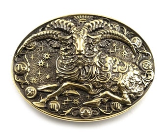 Aries belt buckle, Aries ram first fire Horoscope Astrological Zodiac Sign solid brass belt buckle for casual belt for men and women