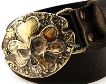 New Irish 4 leaf clover belt buckle Kalan Shamrock Four 4 Leaf Clover Luck of the Irish Belt  main image 3