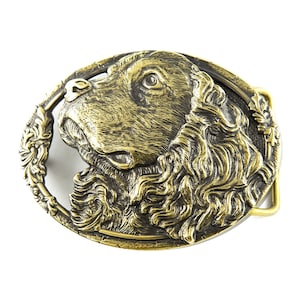 Cocker Spaniel solid brass belt buckle, Cocker Spaniel dog head buckle, Cocker Spaniel hunting buckle, Handmade Spaniel Lover Accessories