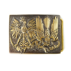 Brass belt buckle Snake Wranglers, Eagle and falcon fighting the evil Serpent solid brass belt buckle, Poland eagle, birds of prey