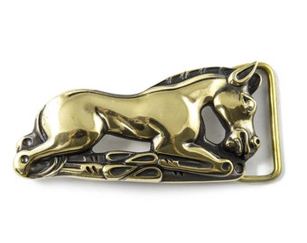 Hebilla de cinturón de caballo escita, arte escita primitivo, símbolo animal antiguo, joyería hecha a mano, hebilla de cinturón de latón macizo para hombres y mujeres