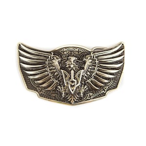 Solid geman silver belt buckle Eagle with sword, handmade heraldic eagle buckle, sword winged heraldry falcon belt buckle