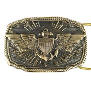 The United States Naval Aviation belt buckle, handmade Marines Navy solid brass buckle, U.S. Marine Corps Seaborne aviation military buckle