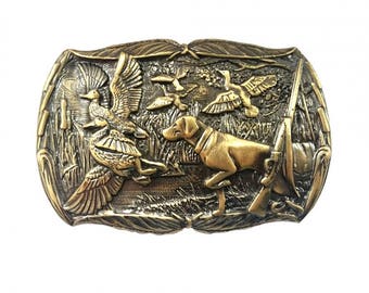 hunting dog belt buckle