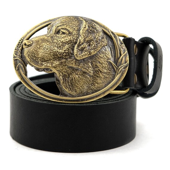 British Bulldog Belt Buckle and Leather Belt in Gift Tin Ideal Dog Lover Present 