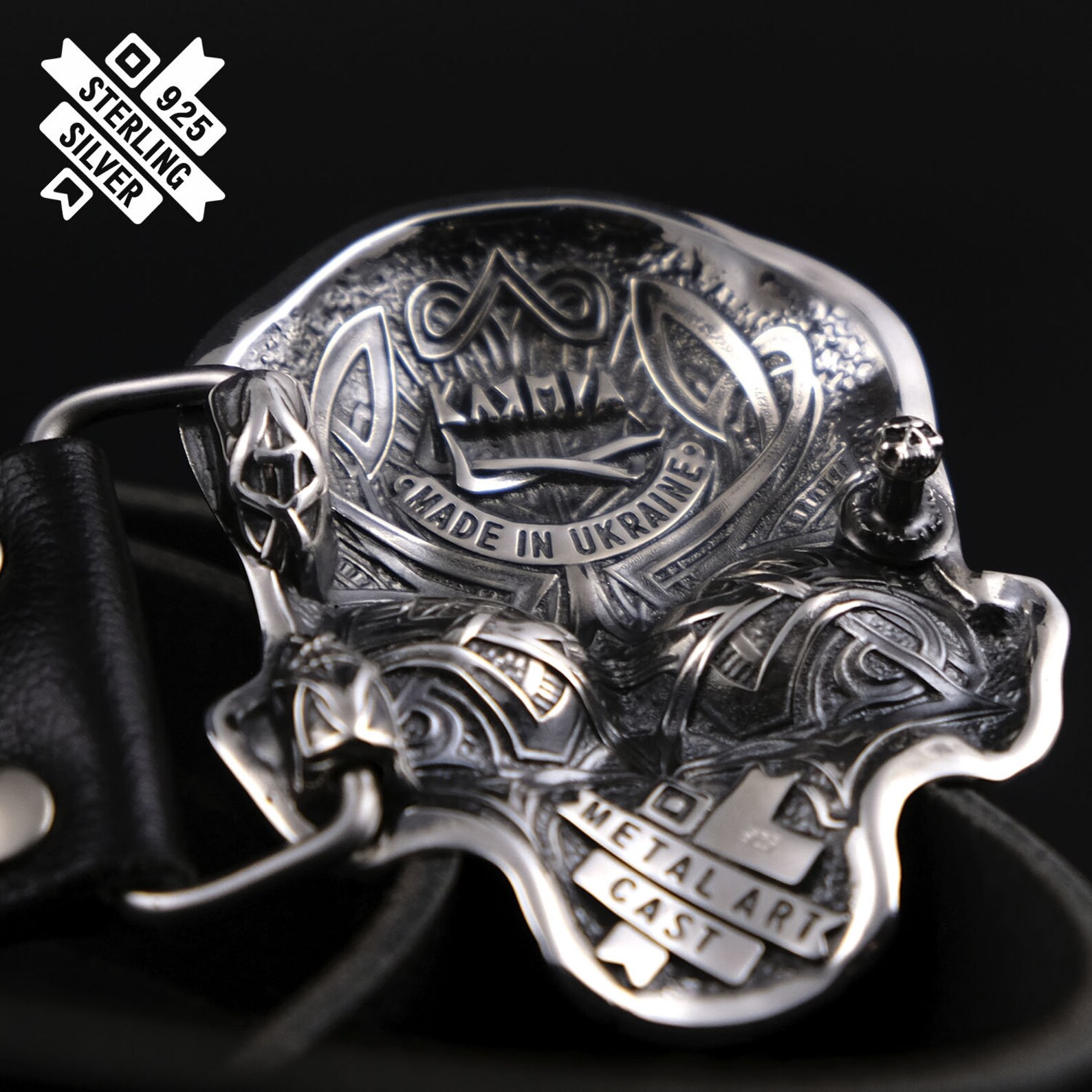 Skull Belt Buckle Human Skull Solid Silver Belt Buckle 925 Etsy