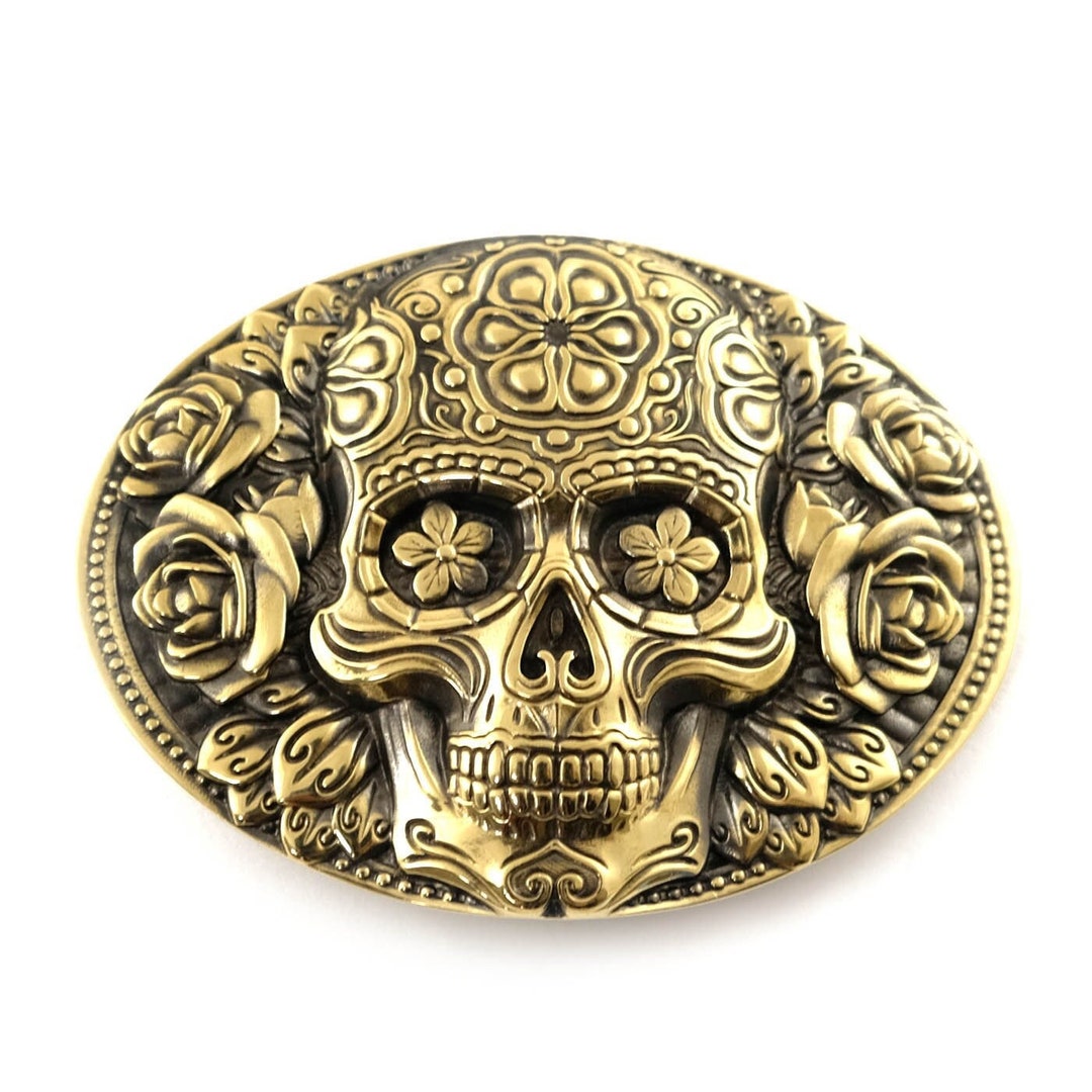 Santa Muerte Belt Buckle, Skull El Día De Muertos, the Day 