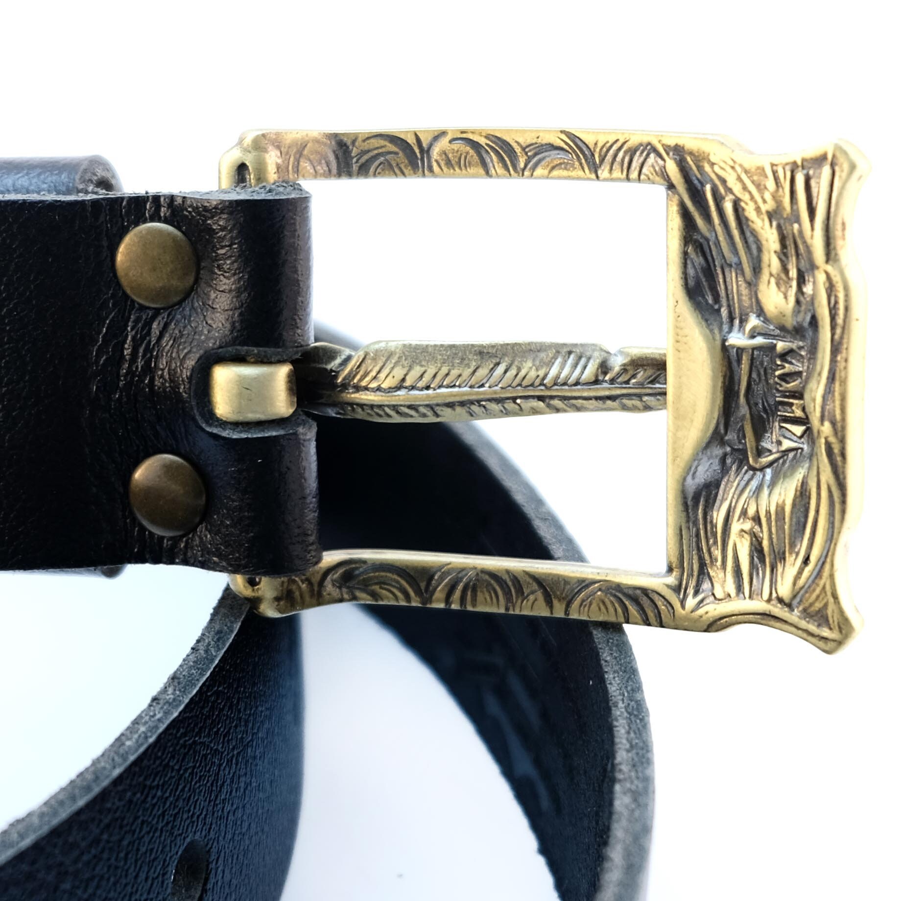 Leather Belt With Brass Buckle Duck Season Hunters Solid - Etsy