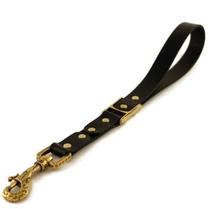 Leather Dog leash Odins wolves, dog leash with Scandinavian Old North style brass hardware, Puppy leash Odins Geri and Freki
