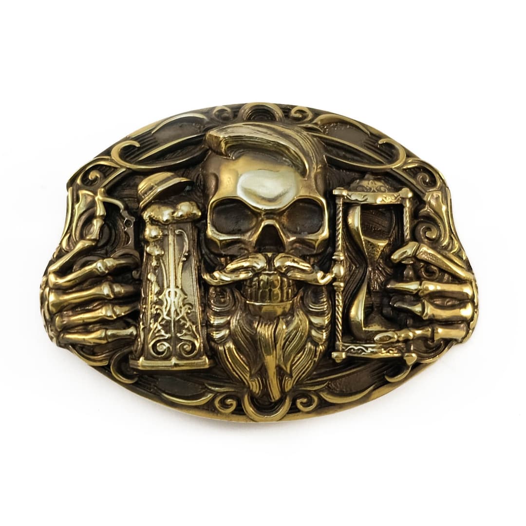 Belt Buckle Beer Beer Fans Belt Buckle Beer and Skull Belt Buckle Brewers Gift Buckle With Mug Skeleton Belt Buckle Solid Brass Buckle Etsy Canada
