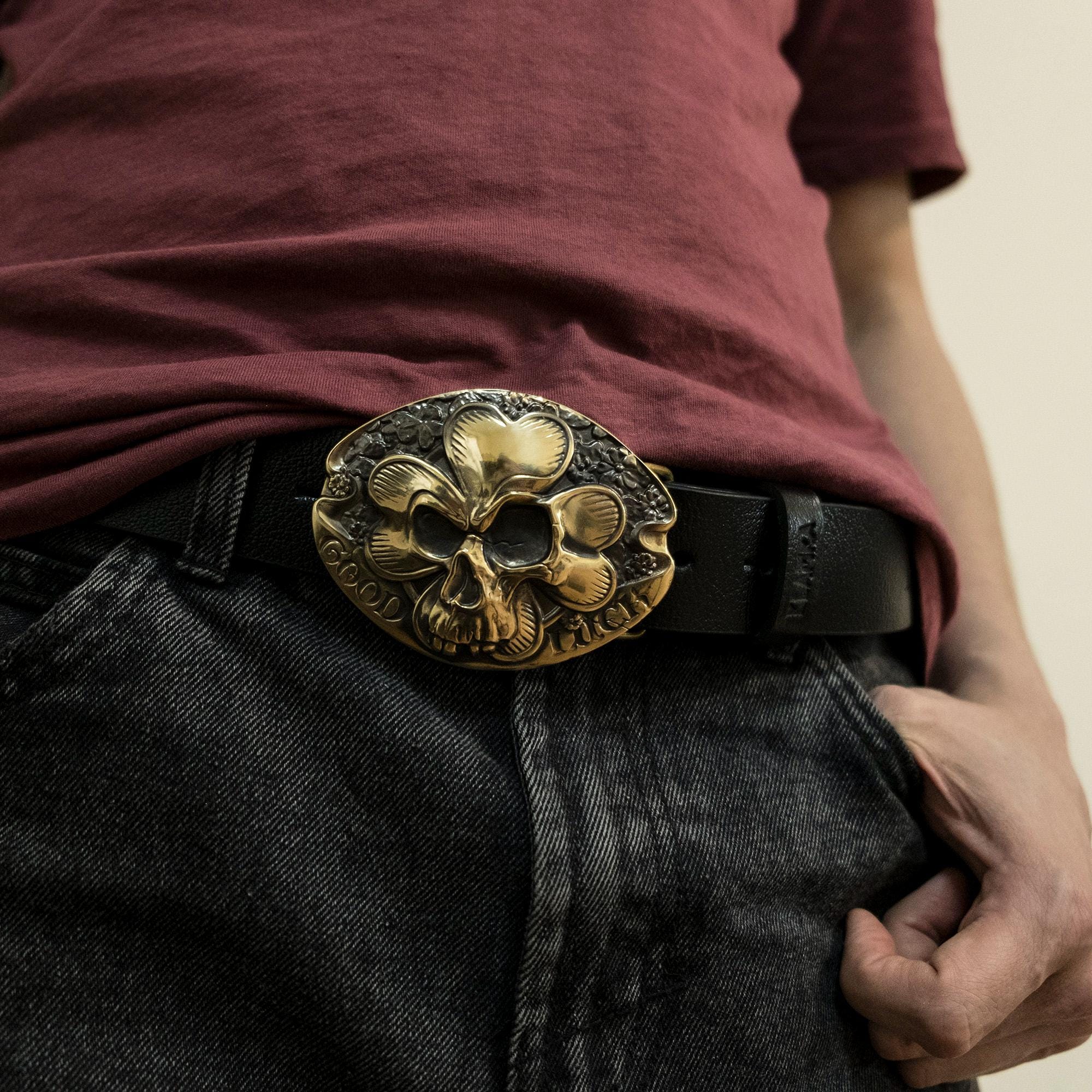 ベルト CLANE CIRCLE BUCKLE WIDE BELT CLANE - ベルトデザイン テーパードパンツ - WIDE BELT TUCK PANTS