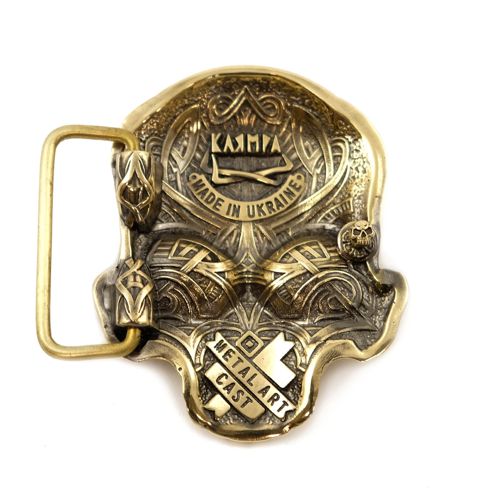 Black Skull - Cintura In Cuoio Nero Con Borchie A Teschio E Tonde E Fi - Foto 2