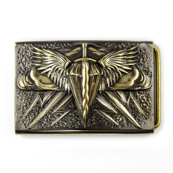 Belt Buckle Paratroopers, Handmade Military Airborne Force Warrior Solid  Brass Belt Buckle, Coat of Arms -  Hong Kong