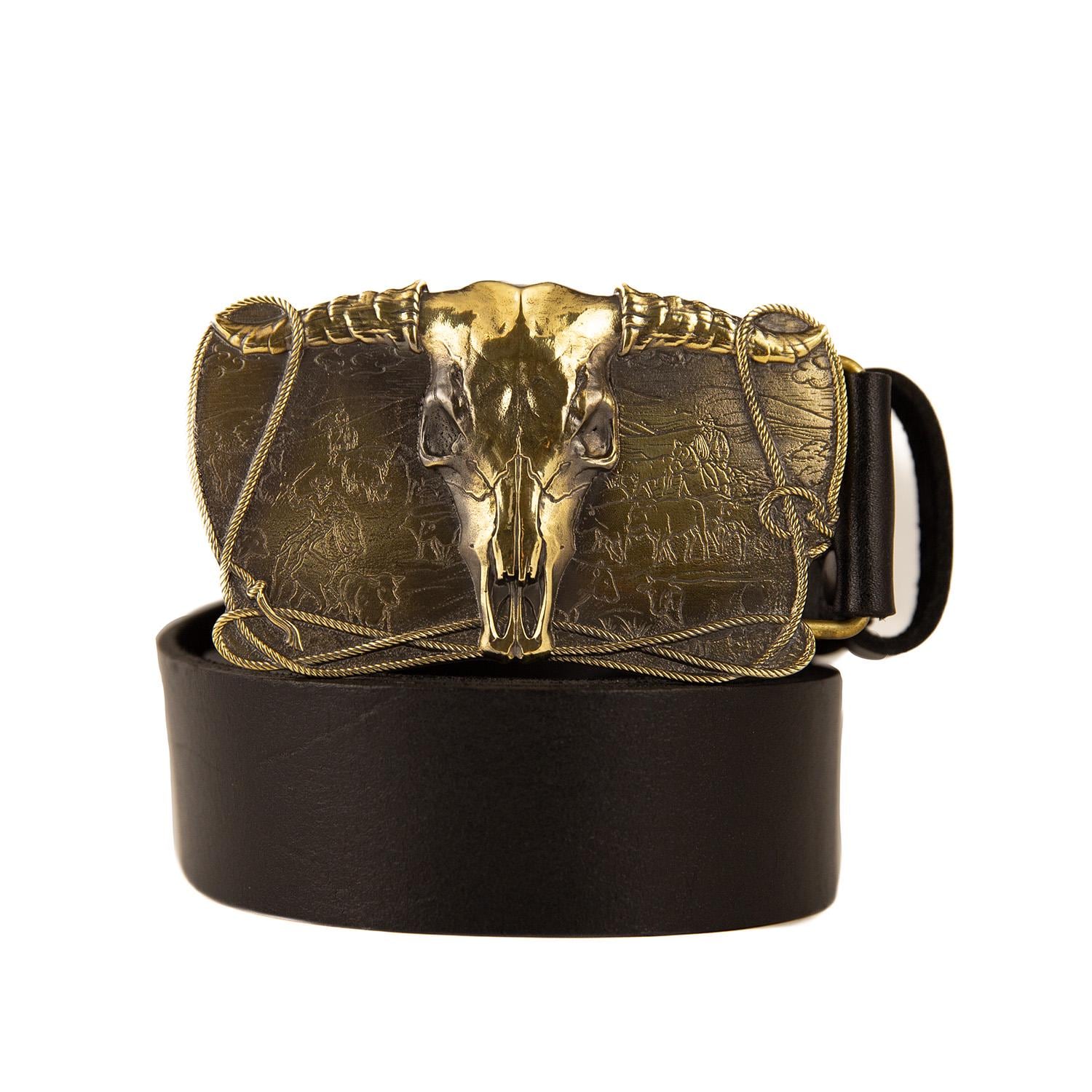 Leather Belt Cowboys Trophy With Brass Belt Buckle, Buffalo  display picture 1