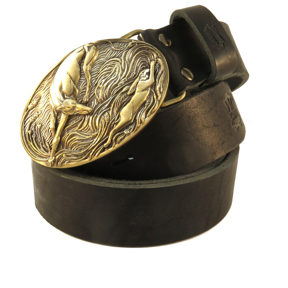 Belt buckle Hare hunting Trophy brass buckle Etsy