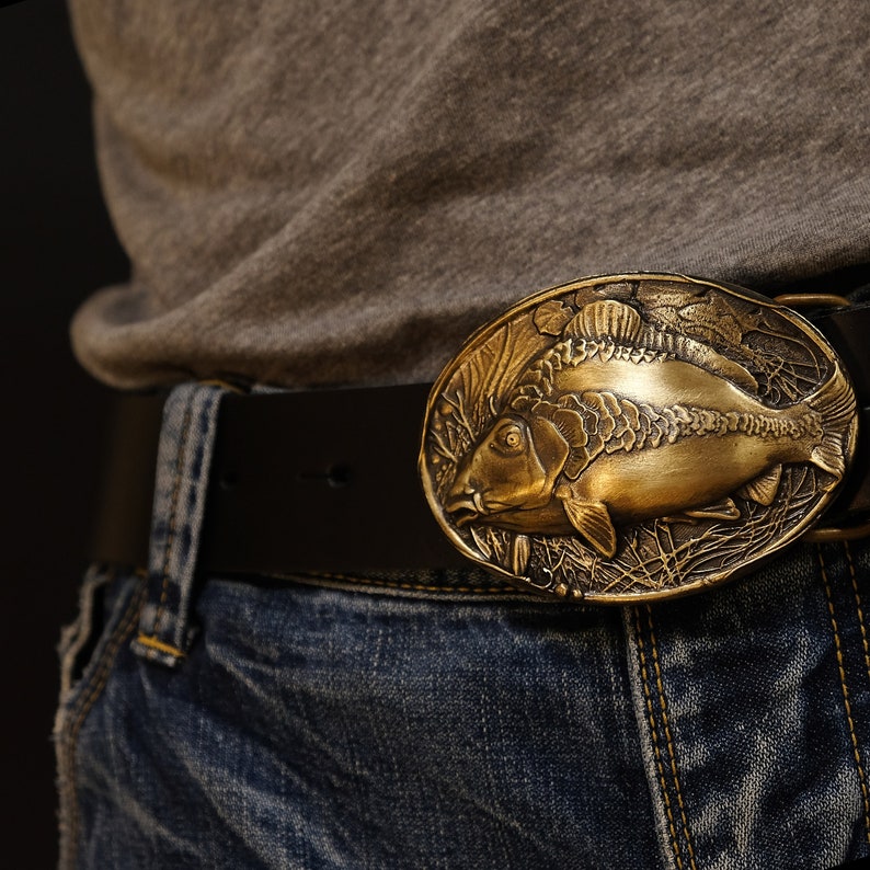 Fishing belt buckle Carp Fisherman gift trophy carp fish Etsy