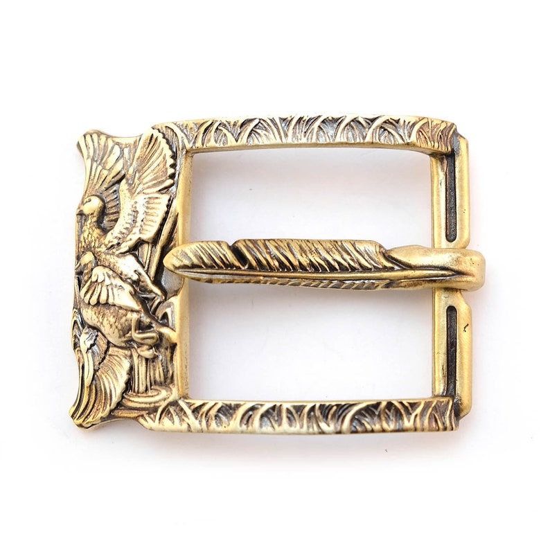 Handmade hunter trophy gift solid brass belt buckle for 1.5 inch casual belt Pin Belt buckle Duck Hunting Season