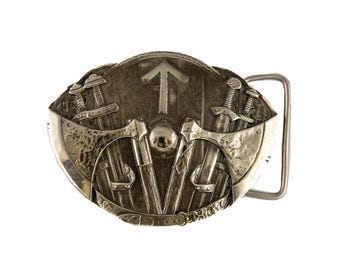 Boucle de ceinture de bouclier Viking avec Helm of Awe Boucle de ceinture de bouclier Viking avec Helm of Awe