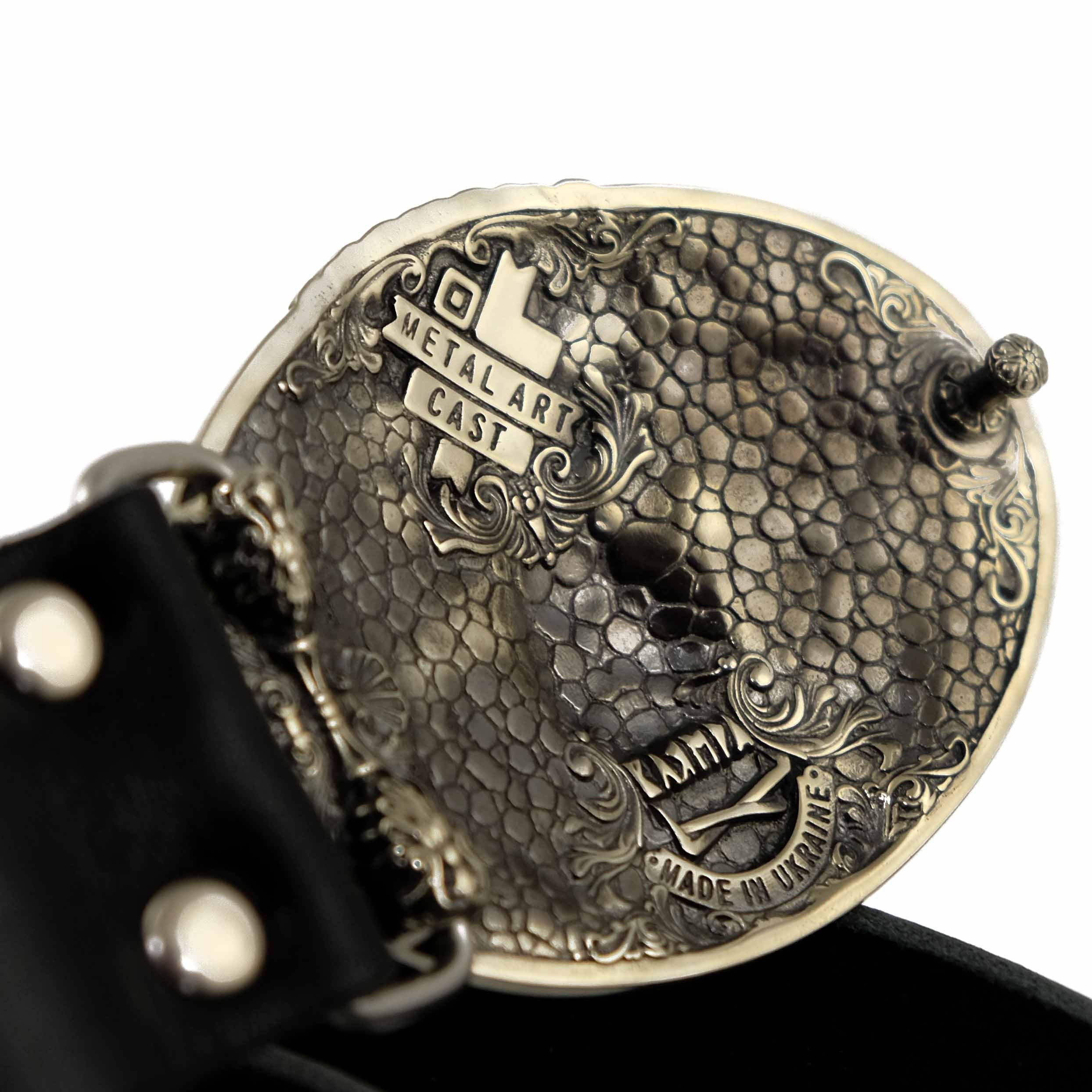 Leather Belt With Belt Buckle King Lion, Leather Belt Men 