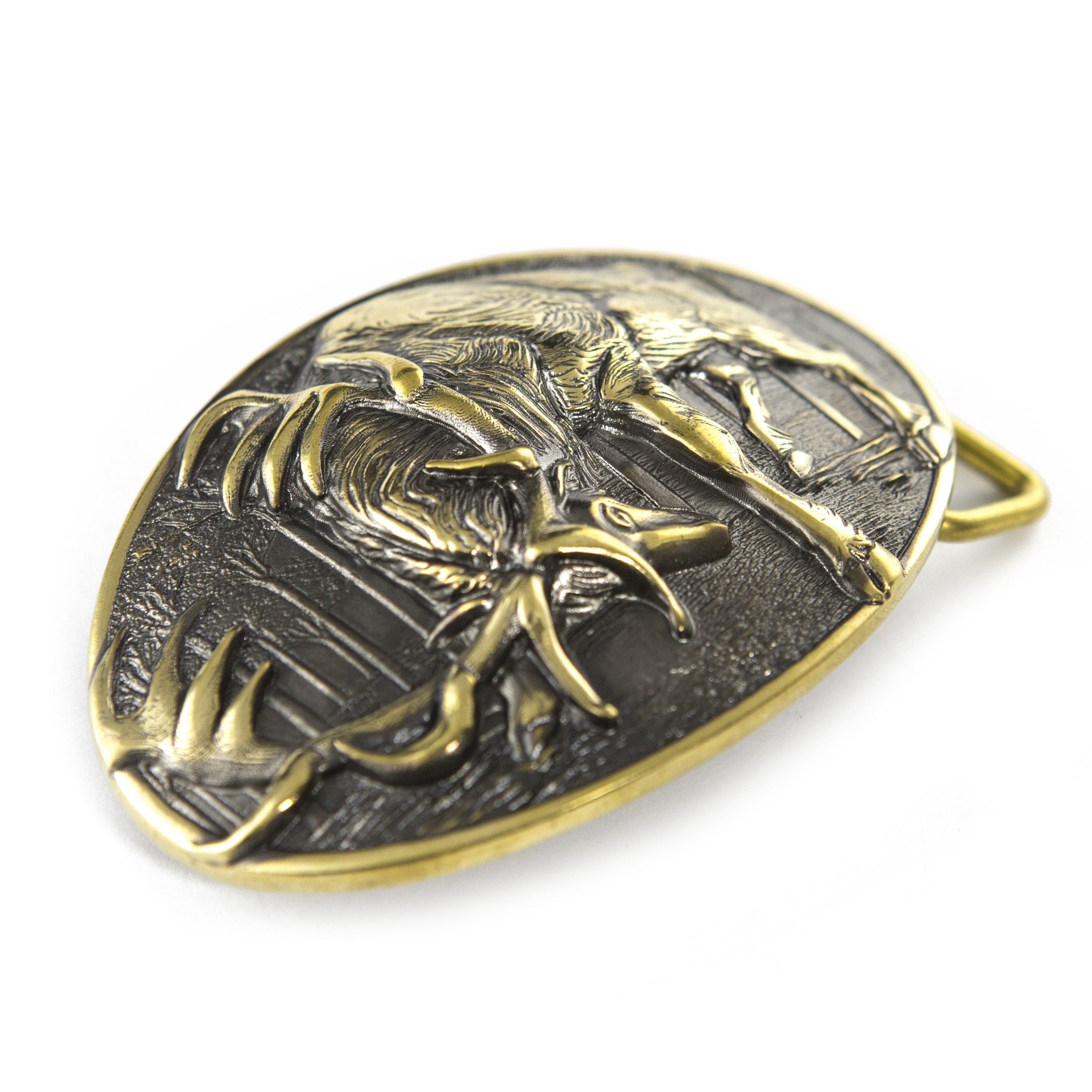 Elegante Fibbia Con Cervo, Caccia, Tracht, Oro & Argento- Edizione, Cintura Elegante Fibbia Con Cervo, Caccia, Tracht, Oro & Argento- Edizione, Cintura