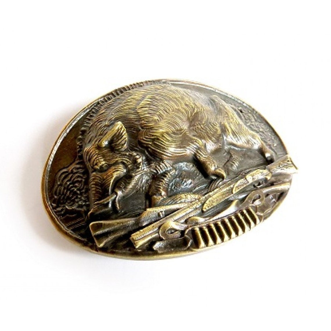 Belt buckle Wild boar hunting Handmade hunter trophy wild Etsy