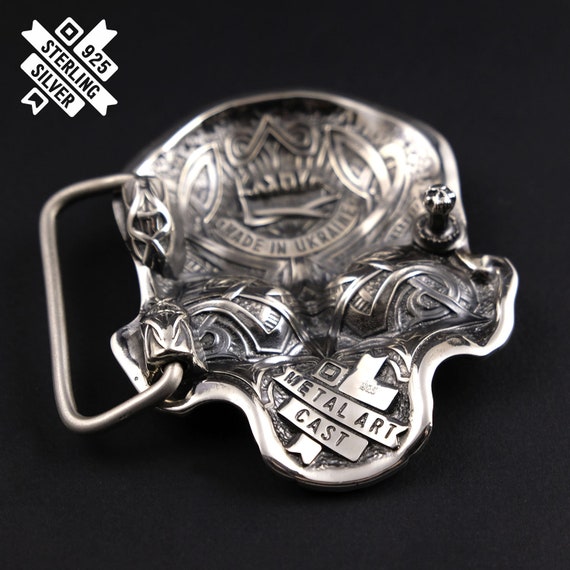 Skull Matte solid brass belt buckle, Dead head human skull solid belt buckle