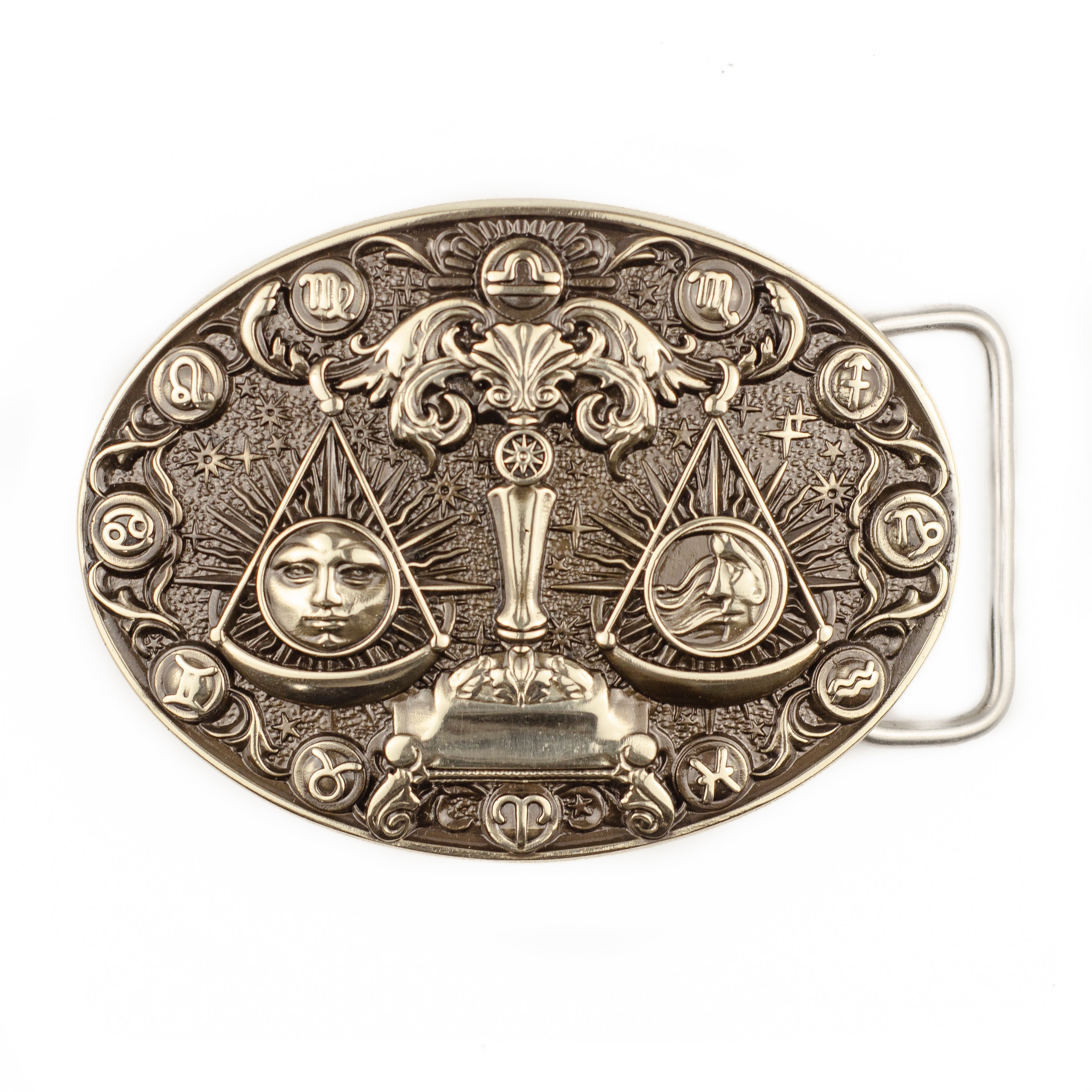 Leather Belt With Libra Belt Buckle, Scales of Justice  display picture 1