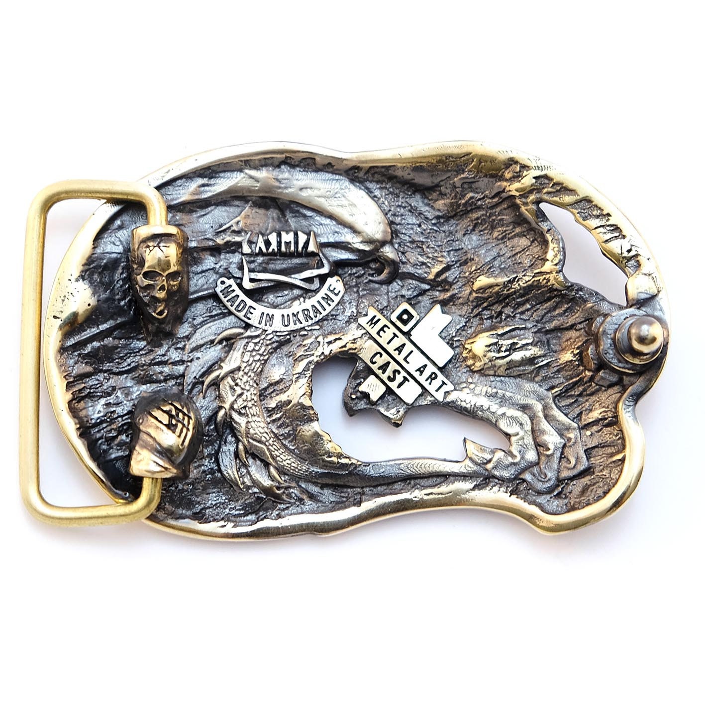 Jomungand Soild Bass Belt Buckle, Dagon Snake Belt