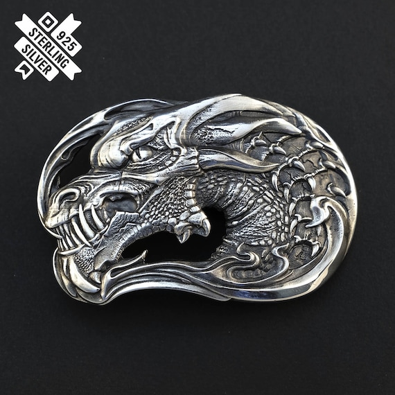 Belt Buckle Drogon Jormungands Head, Old Norse Scandinavian  display picture 2