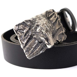 Wolf Head Men's Viking Viking Wolf Head - Norse Celtic Howling Wolf Design In Silver Zinc Alloy Belt Buckle