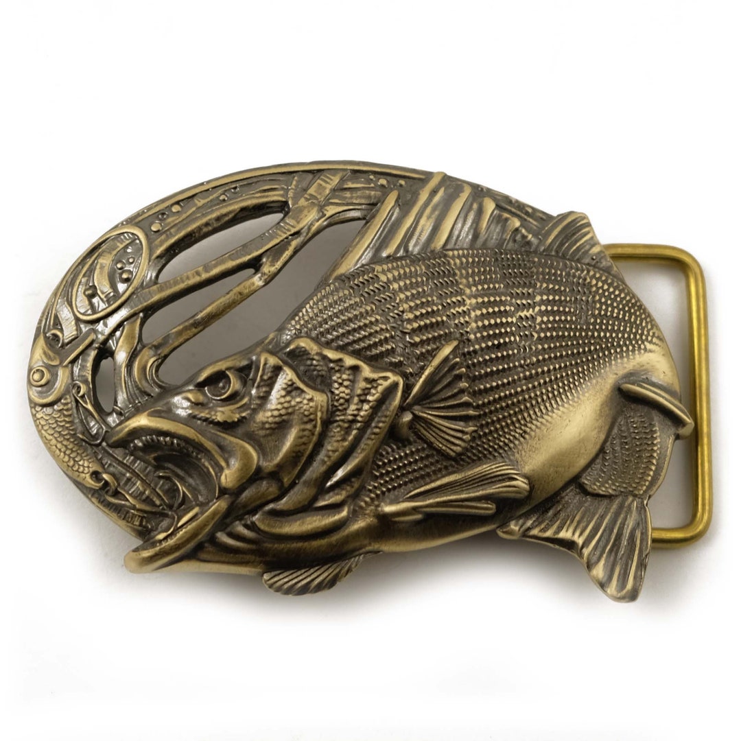 Bass Fishing Belt Buckle Perch Angler Gift Trophy Bass Fish Etsy