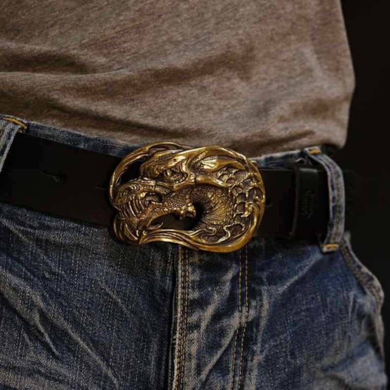 Dragon Belt Buckle Jormungands Head Drogon Handmade - Etsy