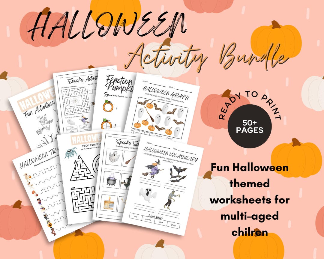 Halloween Activity Bundle for Kids | Colouring Pages Digital Printable ...