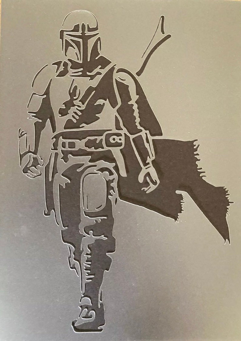 A4 mandalorian stencil Star Wars stencil wall Etsy