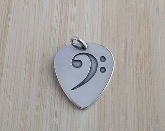 Handmade Sterling Silver Guitar Pick Pendant