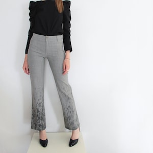 MOSCHINO Vintage 90s Flared Pants &quot;Dripping&quot; pattern