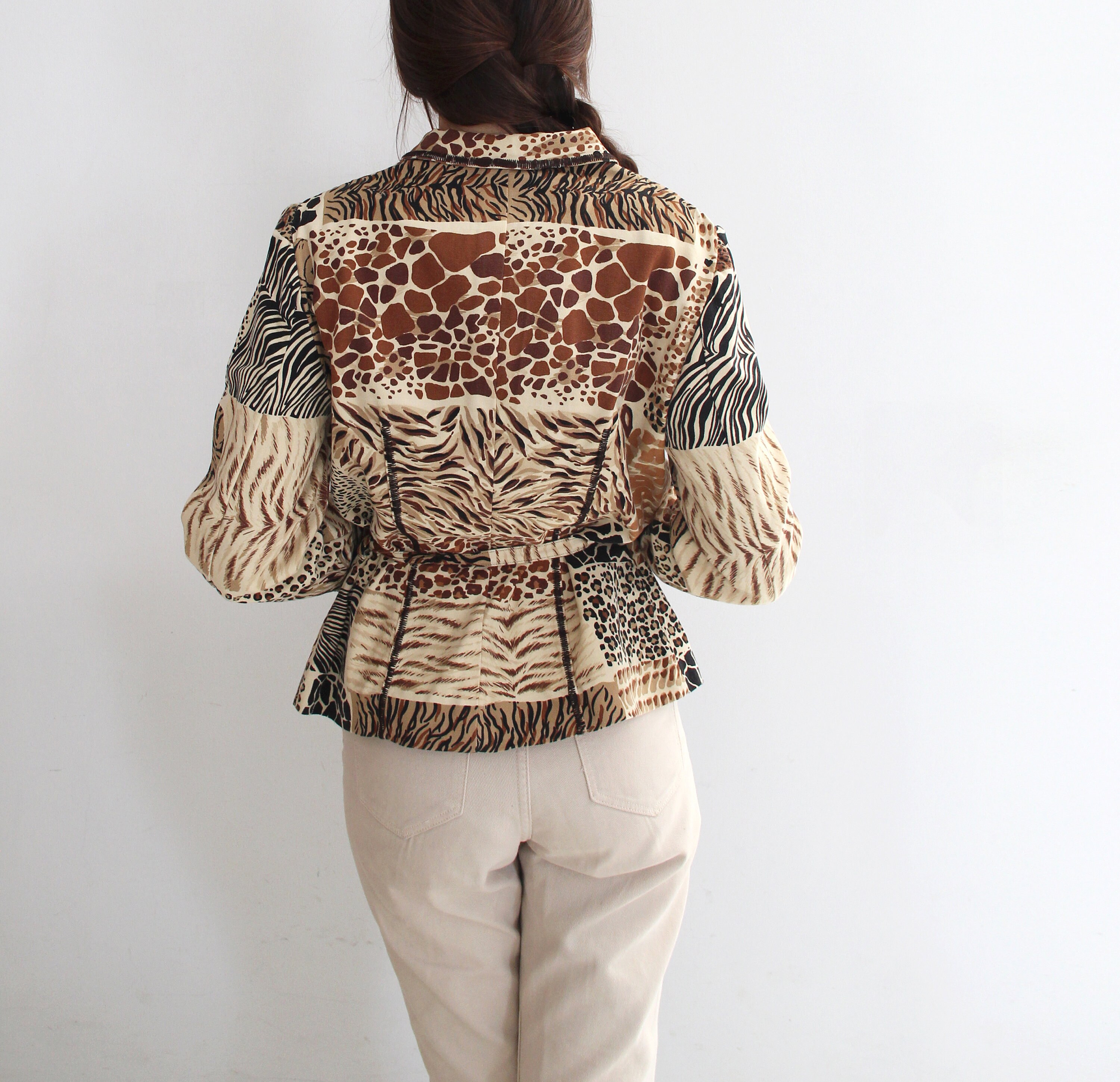 90s MOSCHINO Jungle Patchwork Animal Print Jacket + Shirt - Etsy