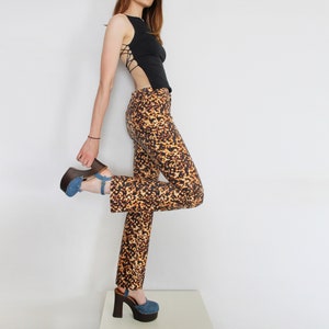 Iconic 90&#39;s Roberto Cavalli Leopard Print Jeans