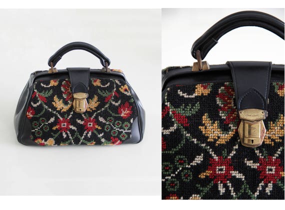 Vintage 60s 70s TAPESTRY Doctor Bag