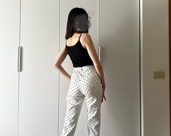 VERSUS door GIANNI VERSACE jaren '90 vintage Polka Dots Capri broek