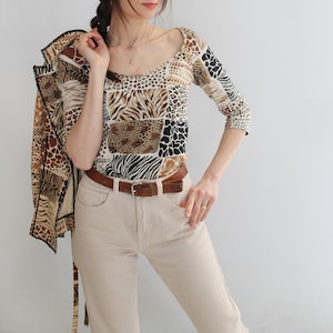 90s MOSCHINO Jungle Patchwork Animal Print jacket + shirt