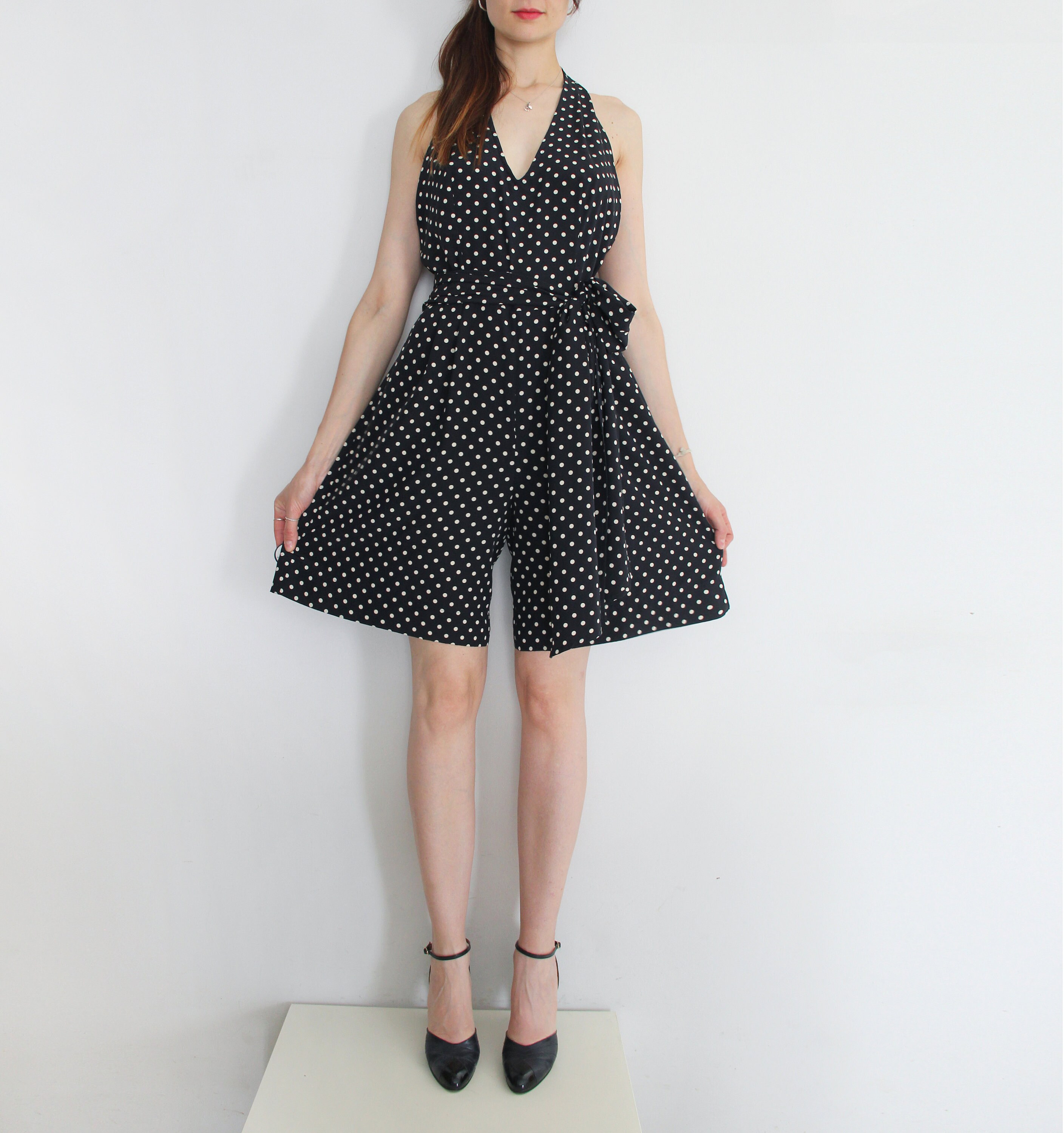 polka dot romper pants