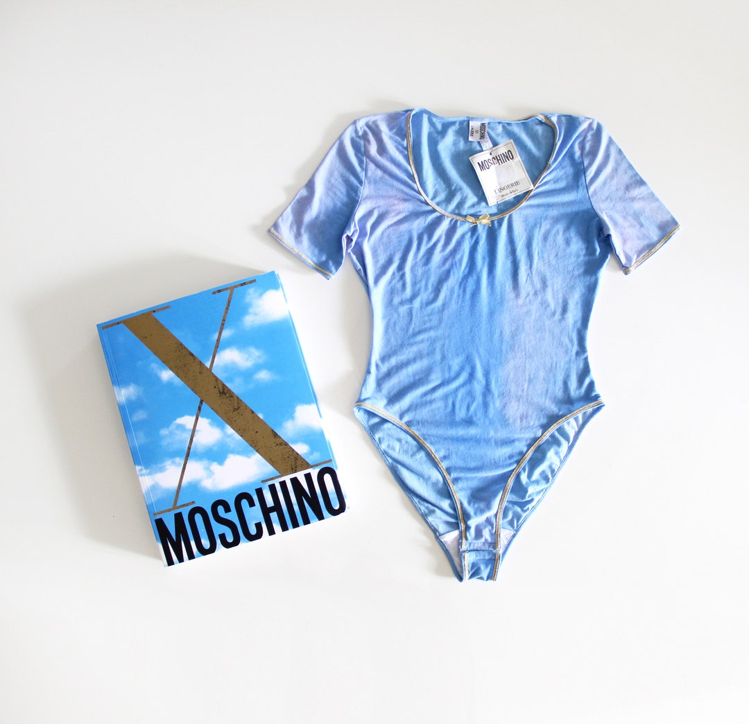 MOSCHINO Vintage 90s Light Blue Clouds Tie Dye Bodysuit - Etsy