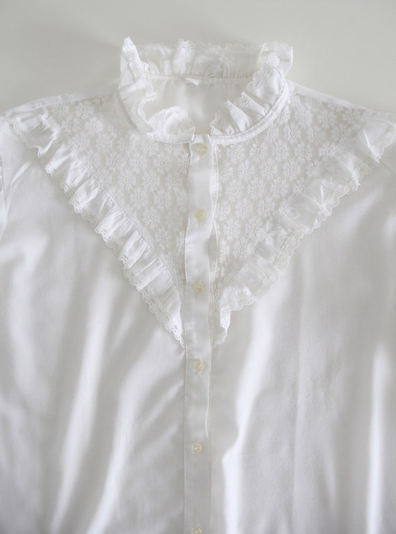 Vintage 70s Romantic Victorian Lace Blouse - image 5